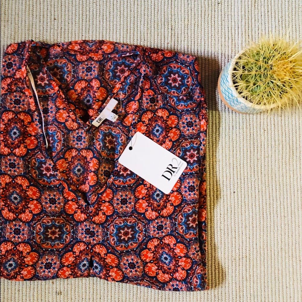 Red Patterned Blouse - Picture 5 of 6